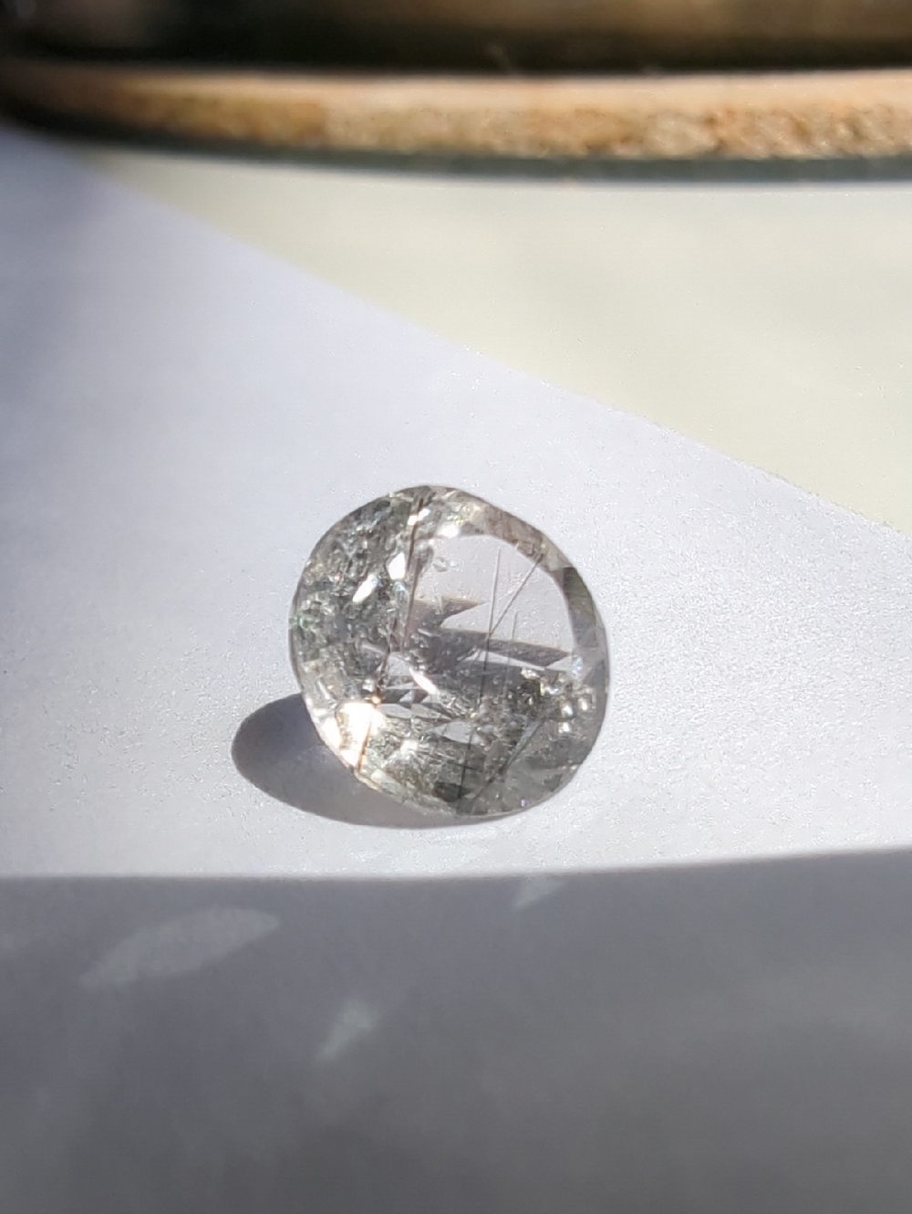 Rutilated Quartz 1.7 Carat Round Faceted Loose Gemstone - Picture 10 of 15